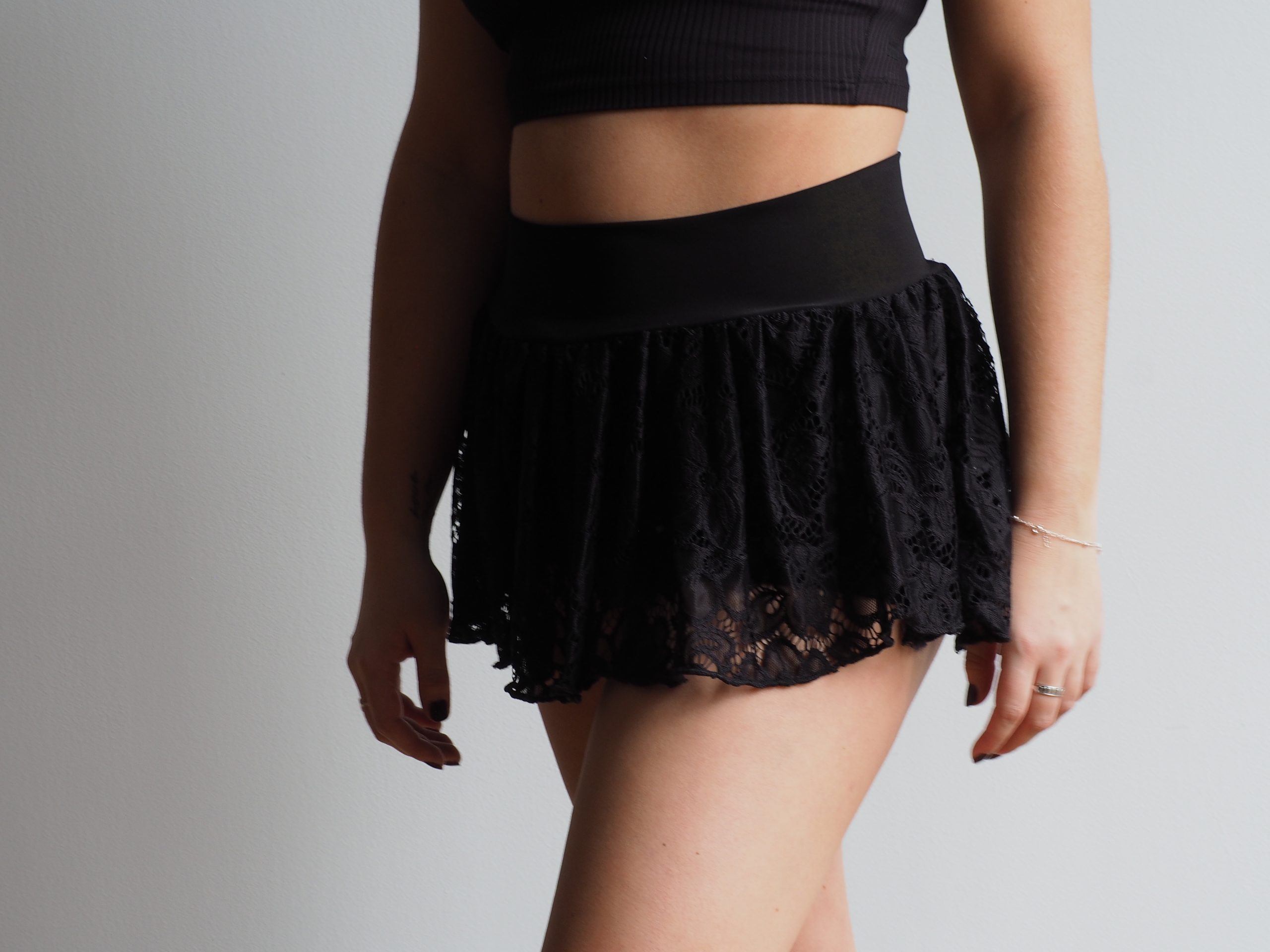 She’s Sew Lacey Mini Skirt (Black)