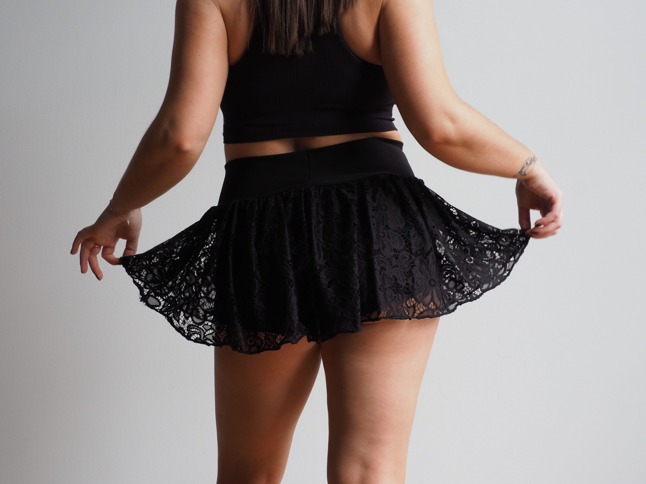 She’s Sew Lacey Mini Skirt (Black) - Image 4